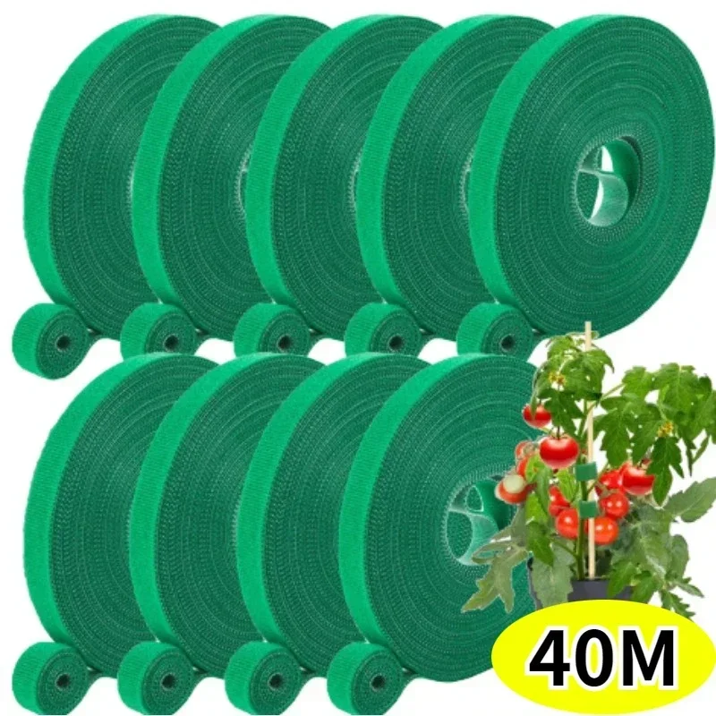 40/2M Nylon Plant Ties Plant Bandage Self Adhesive Flower Fastener Tape Adjustable Support Cable Tie Home Garden Supplies