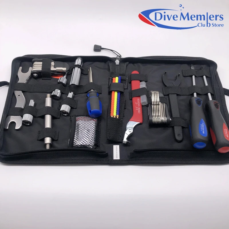 Special Offer Scuba Tool Kit Box with Mutifunctional Repaired Set For Diving Center Free Zipper Pouch Diving Tank Valve Repair