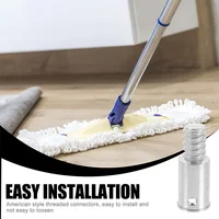 2 Pcs Threaded Tip Repair Kit Push Broom Handle Mop Tips For Metal Poles Heads Telescopic End Extension Rod Replacement 2