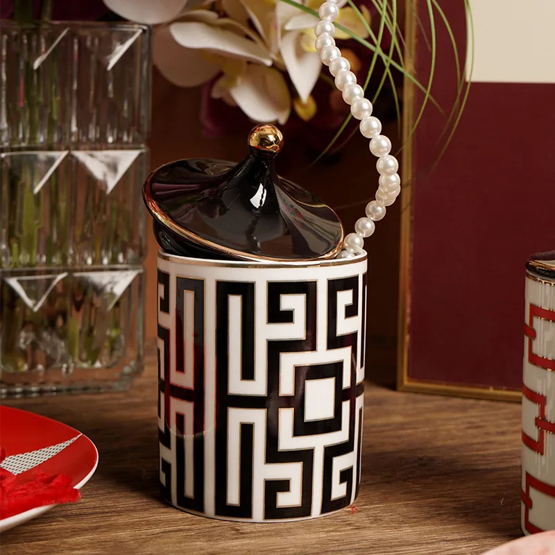 Ceramic Storage Jar Home Scented Candle Bottle Wedding Candy Gift Jar Cosmetic Jewelry Storage Bottle Decor