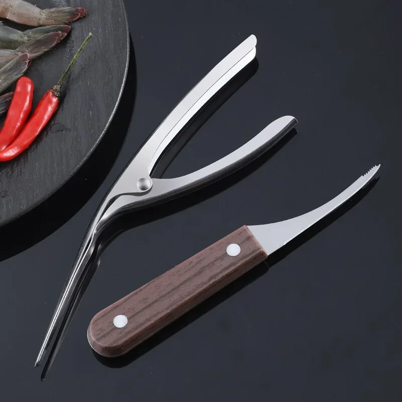 Fish Knife Stainless Steel Fish Knife Multifunctional Shrimp Shredding Knife Sharpener Kitchen Tool Quick Shrimp Skin Machine