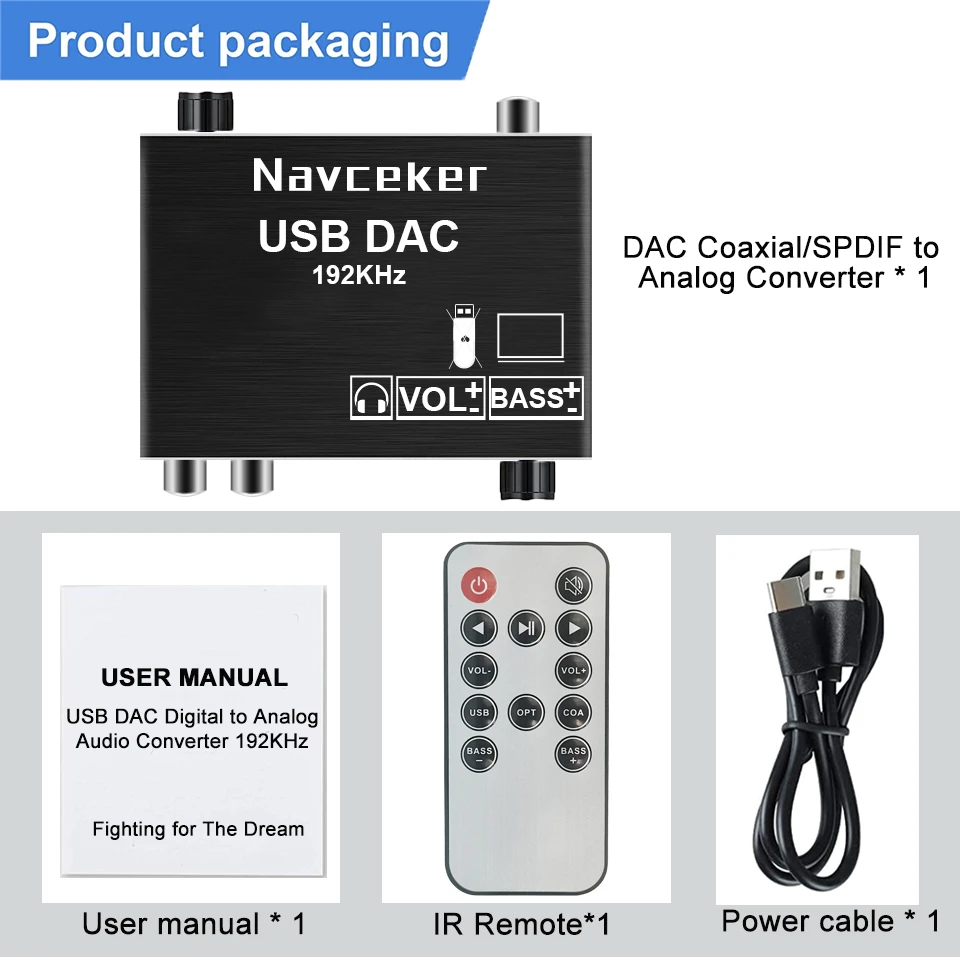 Navceker Dac Digital para Conversor de Áudio Analógico Fibra Coaxial Óptica Spdif para Rca 3.5 mm Jack Amplificador Adaptador de Áudio para Ps4 tv - Image 4