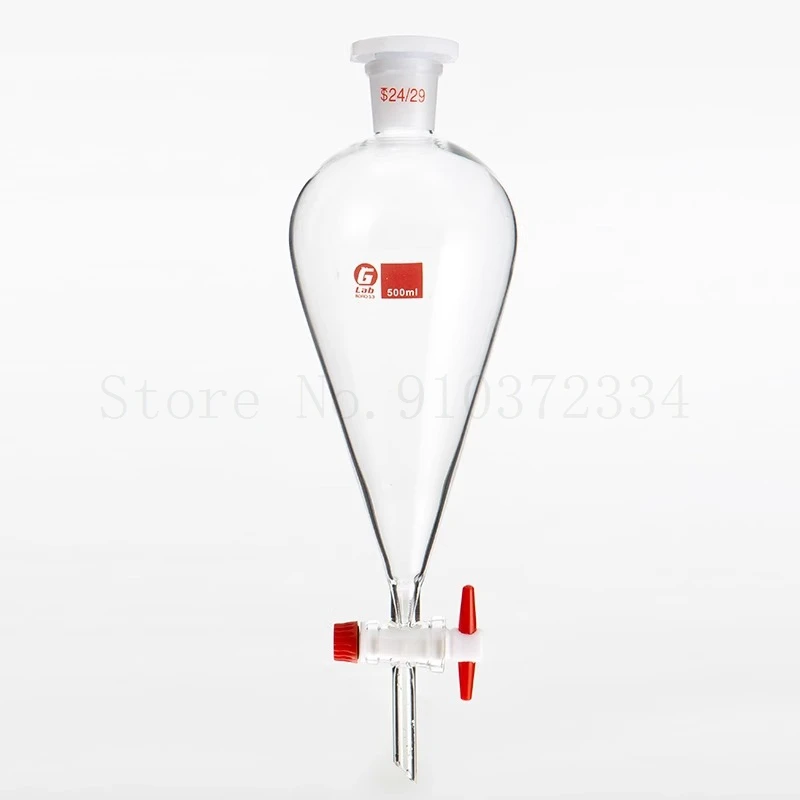 1pc Pear-shaped Glass Separation Funnel Standard Mouth 30ml/60ml/250ml/500ml/1000ml separating Laboratory Experiment lab separatory funnel lab glass supplies