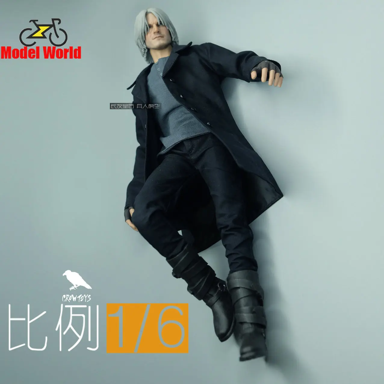 

Масштаб 1/6, Мужская одежда для кукол, Черное длинное пальто, подходит для модели экшн-фигурки 12 дюймов