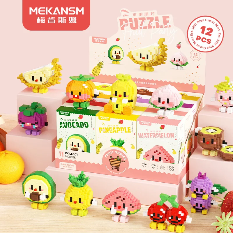 Fruit Mini Building Blocks for Children Boys 8 9 Year Old Animal Figure Construction Blocks Educational