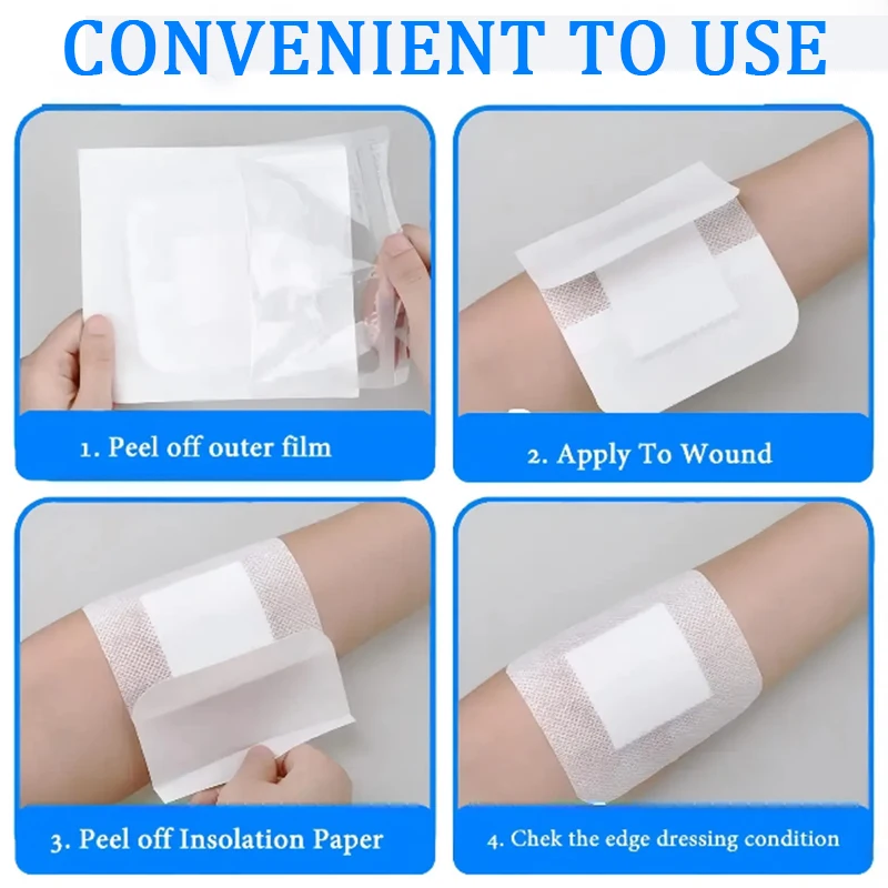 80pcs Large Size Hypoallergenic Non-woven Medical Adhesive Wound Dressing Band Aid Bandage Large Wound First Aid Health Patch