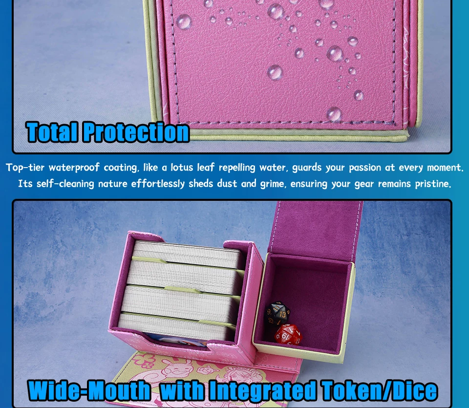 Nurse Dragonmaid Deck Boxes Dicewinder for YGO PTCG,Fits 100 Double-Sleeved Cards,Dice Tray Card Storage Box for TCG OPCG MTGame