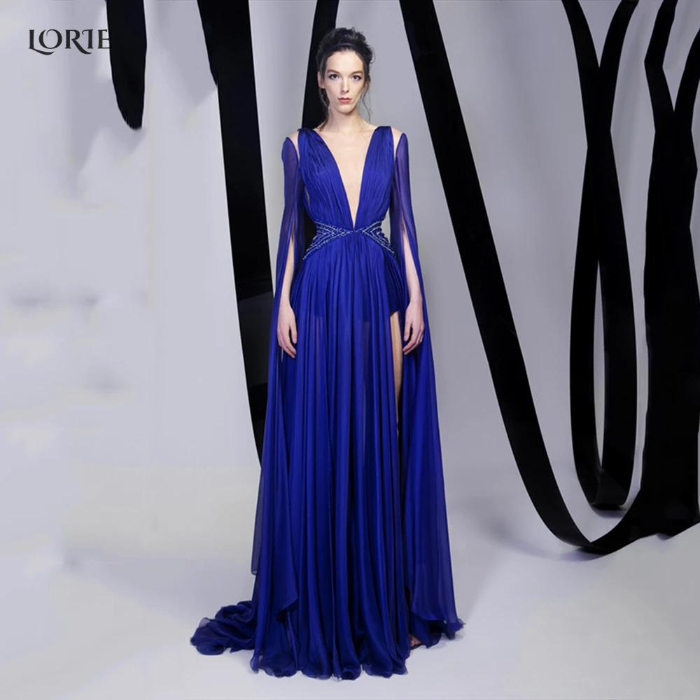 

LORIE Luxury Middle East Prom Evening Gowns Ribbons Straps Low-Cut Backless Formal Dresses A-Line Soft Saudi Arabia Party Dress