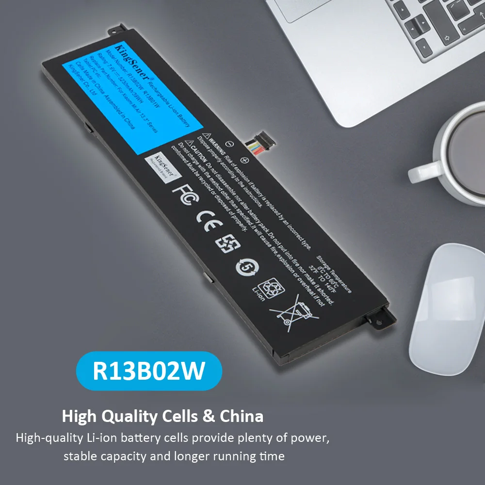 Kingsener-bateria do Portátil para Xiaomi mi Air Series Tablet pc 39wh Novo 7.6v 5230mah R13b01w R13b02w 13.3 - Imagem 2