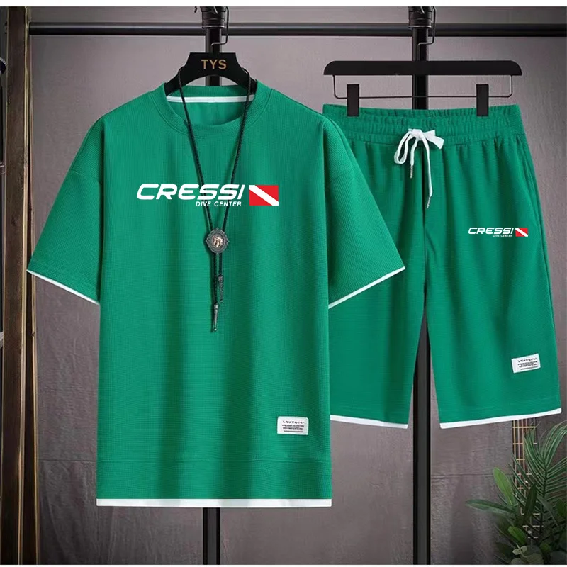 thumbnail image 1 of Conjunto de camiseta y pantalones cortos informales de verano 2024 para hombre, conjunto de chándal de dos piezas para motocicleta GasGas, ropa de calle de hip hop, ropa deportiva para correr, 1 of 5