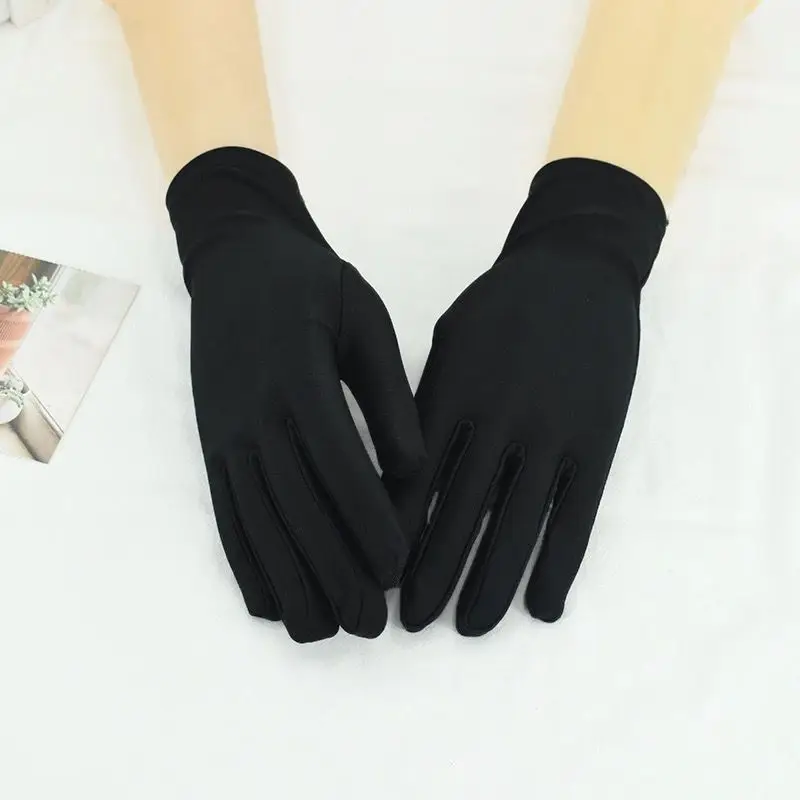 Summer Thin Sun Protection Gloves Men Women Fashion Black White