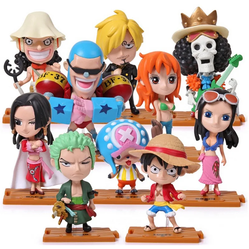 

7-11cm One Piece Version Anime Figure Model Luffy Zoro Sanji Nano Usopp Hancock Brook PVC Action Kawaii Doll Children's Toys