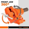 5-inch Jaw Width 5-inch Jaw Opening, 360-Degree Swivel Base with Anvil, Utility Combination Pipe Home Vise for Woodworking 4