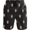 Friend Picture Custom Beach Board Shorts for Men Swim Trunks Short with Pocket, Custom Face Swim Shorts for Men Personalized 1