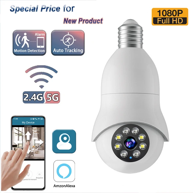 Cámara De Seguridad Socket 1080p Interior 360° Wifi 2.4g/5g