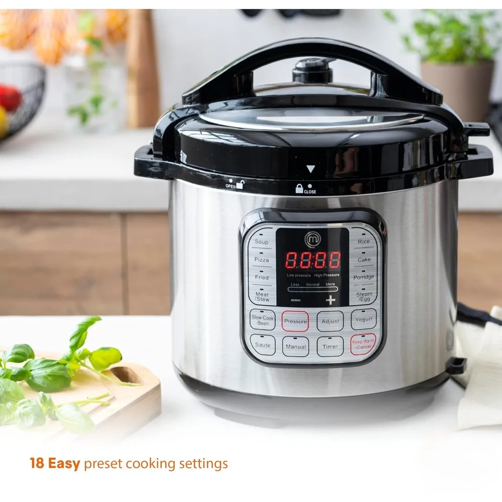 Electric Pressure Cooker 10 in 1 Multifunctional, Slow Cooker, Rice Maker, Programmable with 18 Cooking Presets, Non-Stick, 6 Qt 2