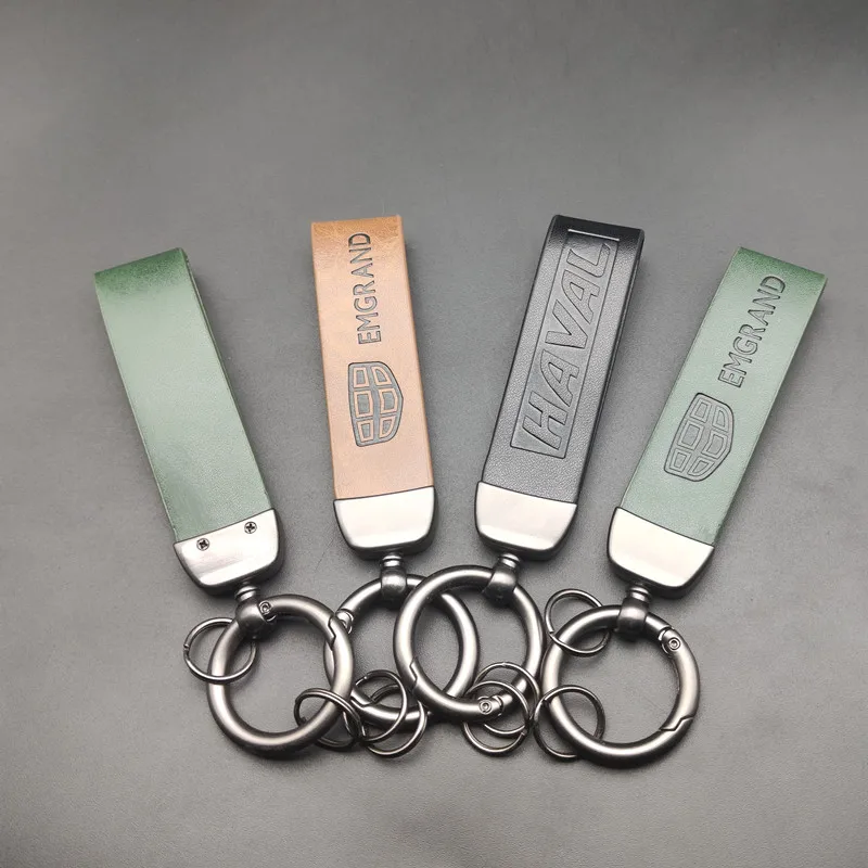 Leather Alloy Metal Car Emblem Keychain Key Chain Keyring For Honda Odyssey Spirior CRV Civic XR