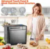 Maker-Dual Heaters, 710W Machine Stainless Steel with Gluten-Free, Dough Maker,Jam,Yogurt PROG, Auto Nut Dispenser,Ceramic Pan& 6