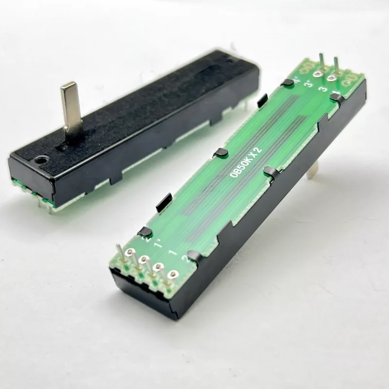 1pcs Straight slip potentiometer B10K&times;2 B20K&times;2 B50K&times;2 6Pin Total length 73mm Mixing console volume putter linear potentiometer