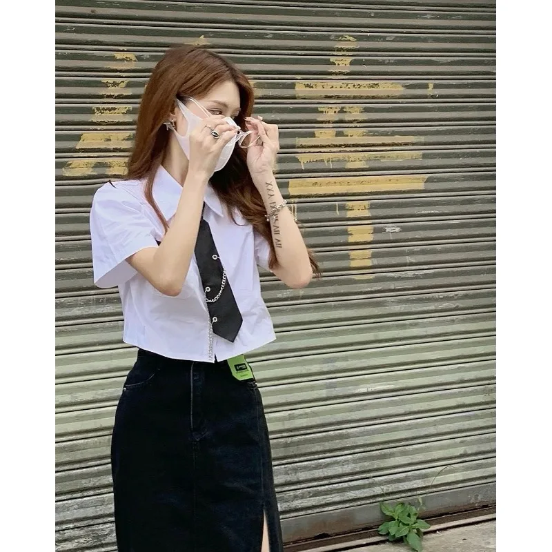 College Style Jk Uniform Suit Female 2021 Summer Korean Casual All-match Black Strap Pleated Dress White Shirt Two-piece Suit