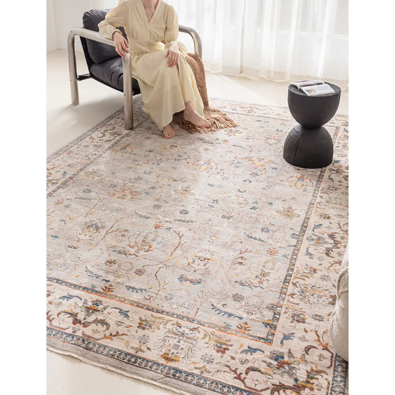 Retro Living Room Carpet Nordic Light Luxury Fashion Bedroom Rug Large Area Fashion Art Fluffy Sofa Coffee Table Mat Alfombra 러그