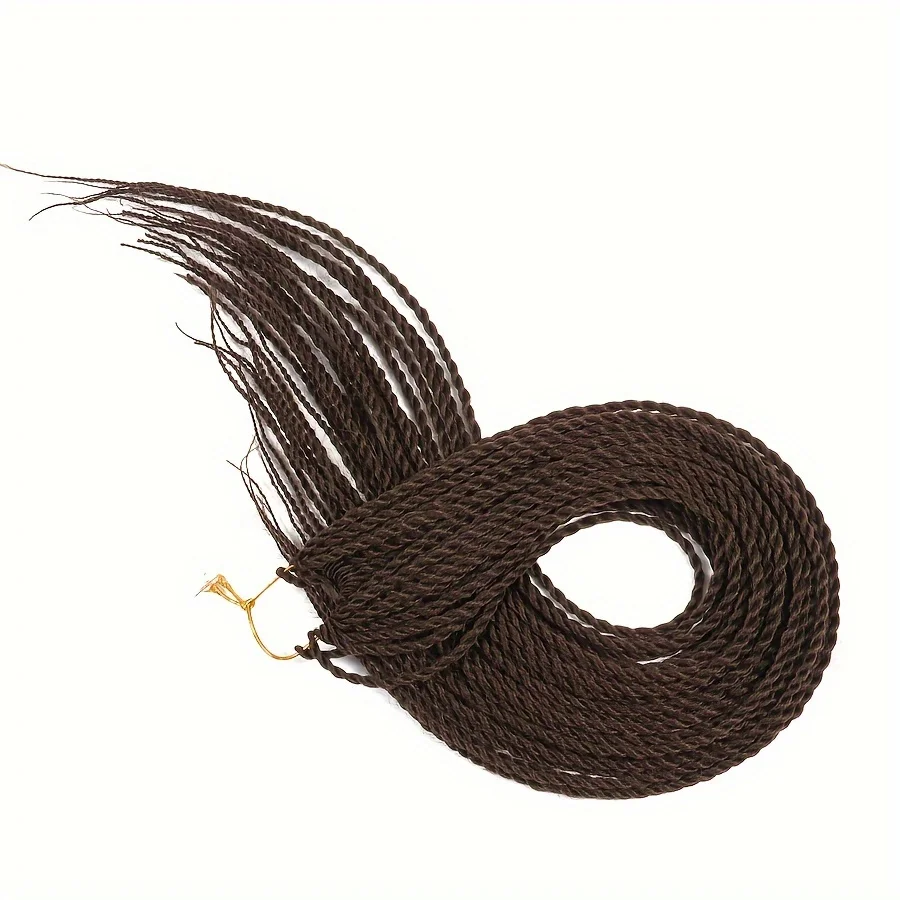 Senegalese Twist Crochet Hair Braids - 24 Synthetic Dreadlocks, 30 Roots/Pack