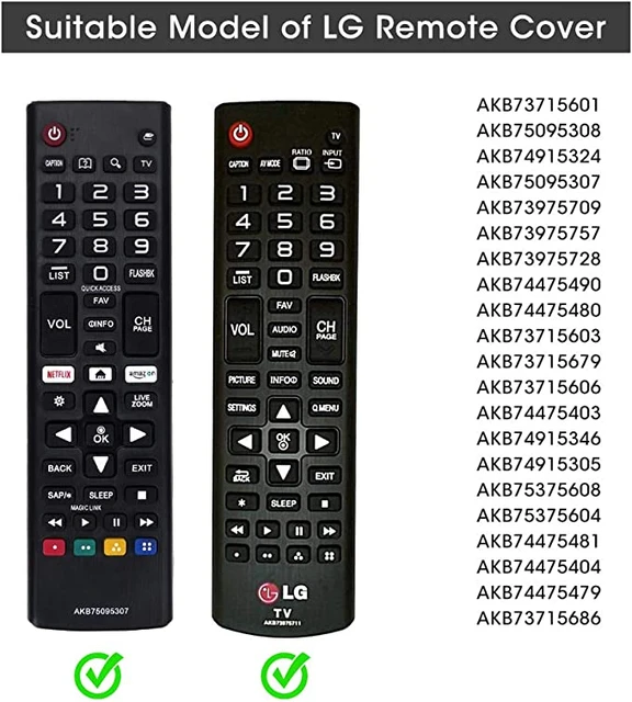 Funda de silicona para mando a distancia LG AKB75095308 AKB74915324  AKB73715601 AKB75095307, funda protectora para mando a distancia LG AKB7 -  AliExpress