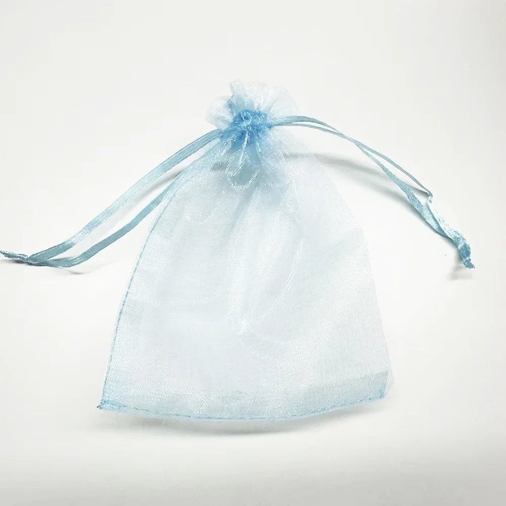 30/50/100 Stück blaue transparente Organzabeutel, kleine Netzbeutel, Kordelzug, Schmuck, Geschenktüte, Babyparty, Geburtstag, Mitbringsel, Süßigkeitenverpackung – Detail 6