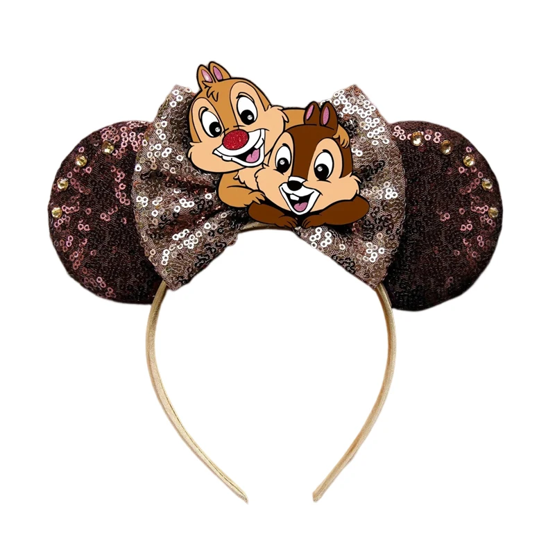 Chip 'n' Dale Hair Band Kids Pinecone Sequins Bow Hairbands Baby Squirrel Chip Hair Accessories Girls Disney Cartoon Headwear latest android 12 0 tv box allwinner h618 chip dual band wifi6 bt 5 0 smart android tv box 6k 4k set top box t95z plus