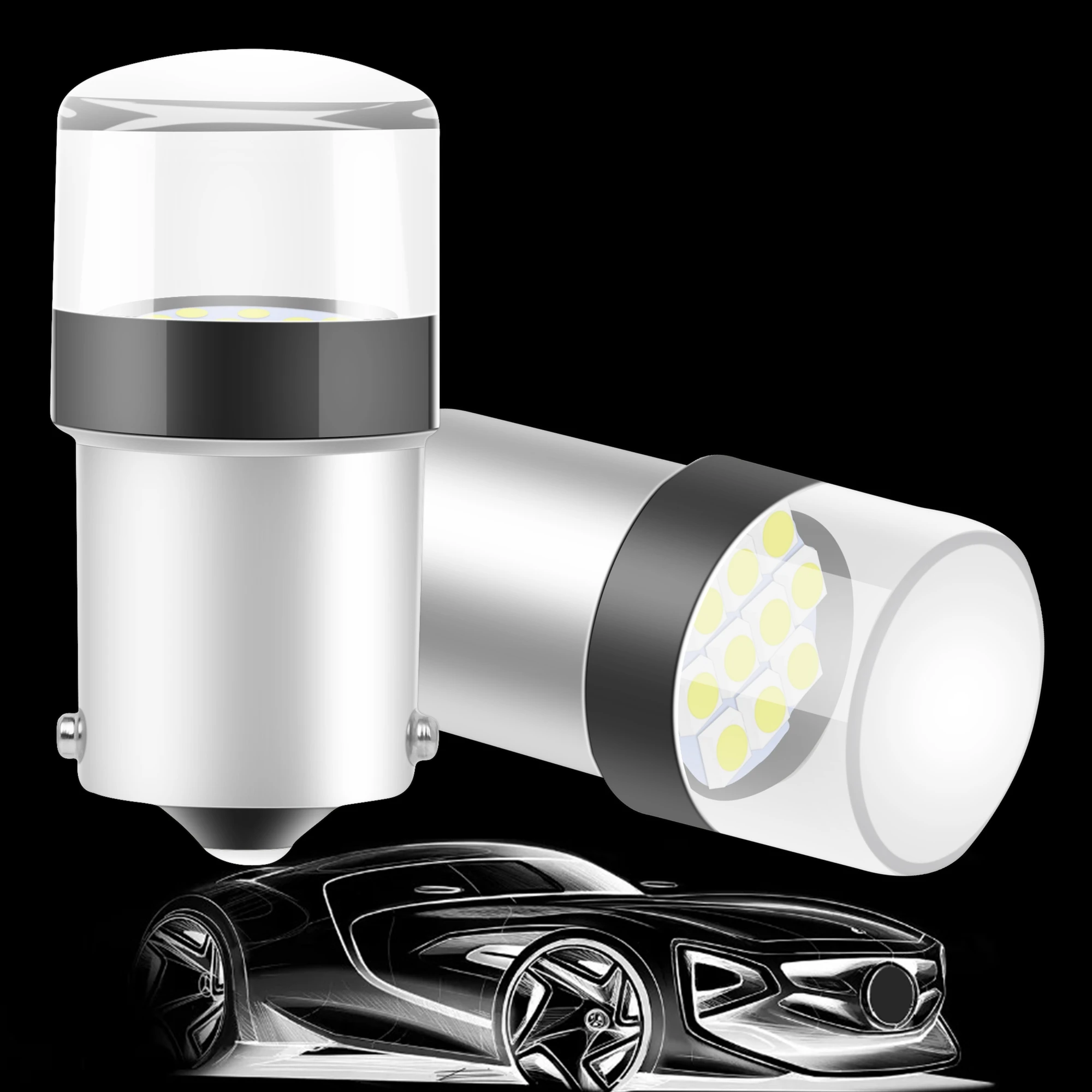 led car light 2PCS P21W LED 1156 Led Bulbs BA15S R5W R10W PY21W BAU15S 1157 P21/5W BAY15D Car Tail Brake Lights Auto Backup Reverse Lamps 12V