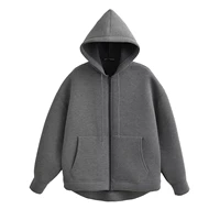 HH Autumn Women Casual Hooded Jacket Loose Oversize Zipper Hoodie Sweatshirts Solid Coat Office Lady Chic Outwear Tops - Image 2