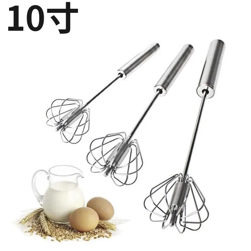 Batidor Manual De Acero Inoxidable - Semi-Automático Con Manivela, Ideal Para Huevos, Leche O Batidos
