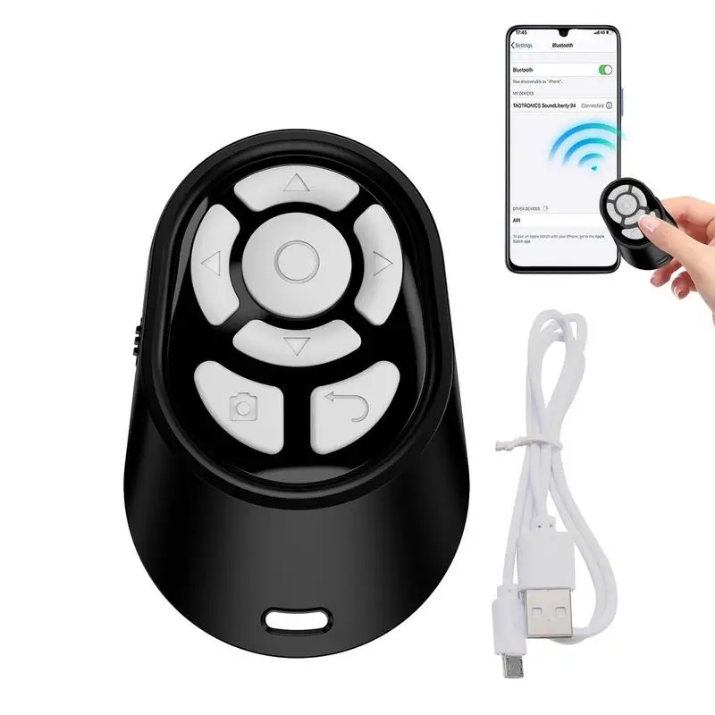 

Wireless Page Turner Cliker Wireless Remote Control Page Turner Quick Response Self Timer Multifunctional Pocket Size For Smart