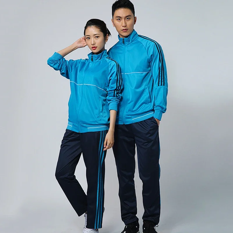 Football Uniform Sports Uniform Sets Men Running Tracksuit Football Basketball Training Sport Clothes SkinnyLeg Sweatpant Soccer Jacket with Zipper Jersey Sportswear