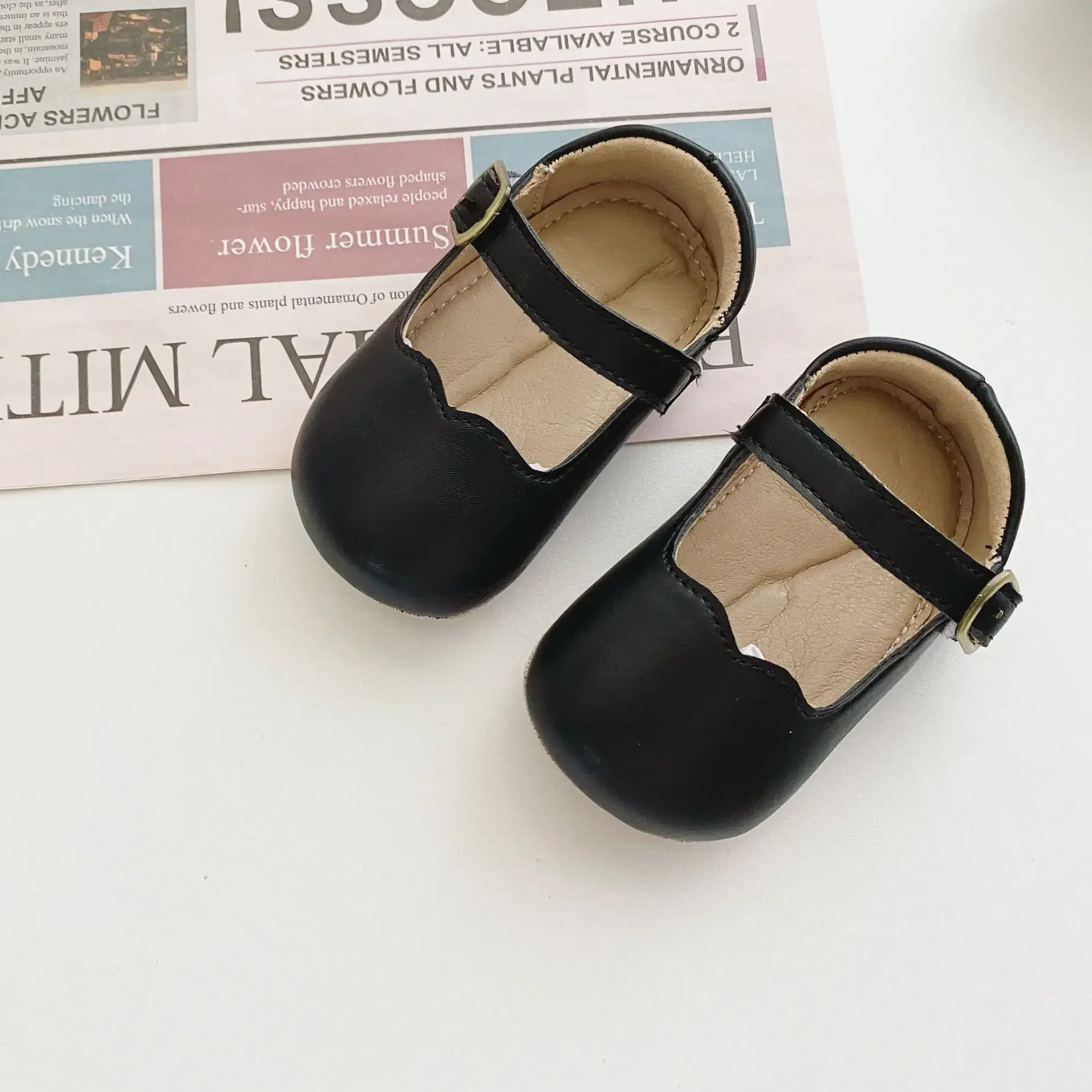 3318A Ins Baby Shoes Autumn 0-2 Years Old Baby Retro Style Small Leather Shoes Baby Girl Soft Bottom Anti-slip Shoes 5
