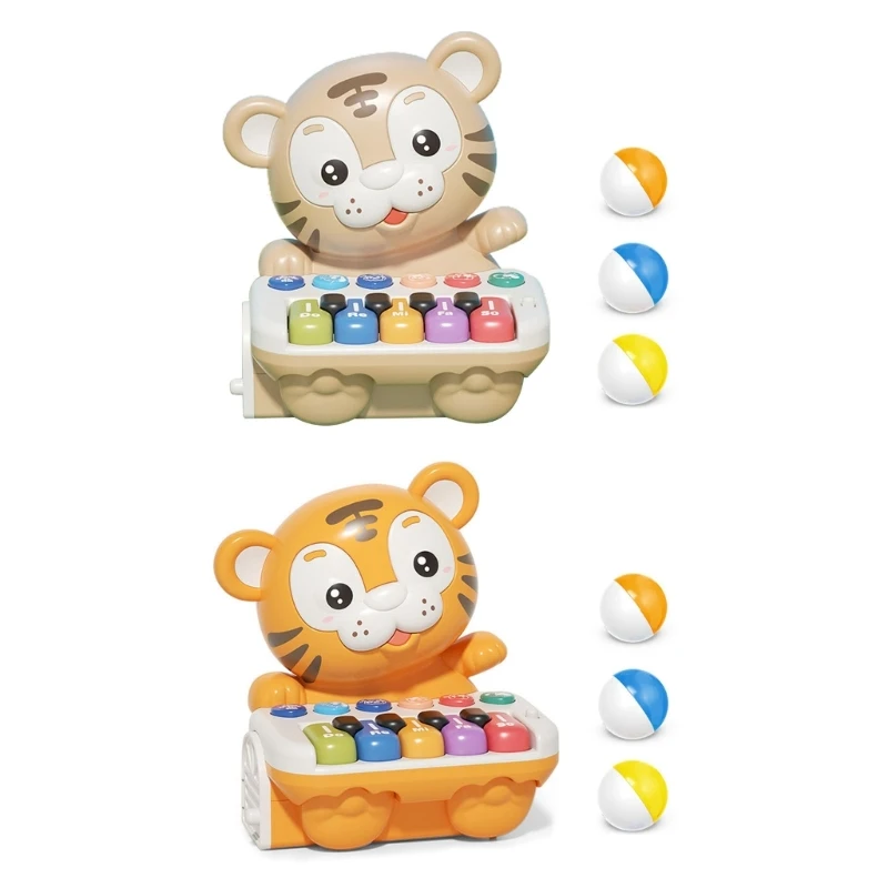 

D7WF Musical Learning Toy Kids Portable Multifunctional Piano with Lights Set Children Piano Rotating Rattle Toy