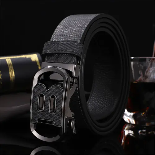 High Quality Leather Belt Men Luxury Brand Designer fashion Canvas Belts for Men Strap Male Metal Automatic Buckle Belt - Image 8