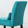 Pisano Teal Blue Fabric Armless Contemporary Accent Chair with Kidney Pillow 6