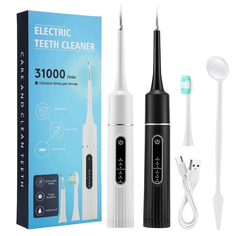 Electric Sonic Dental Calculus Scaler 6 Gears Oral Teeth Tartar Remover Plaque Stains Removal Teeth Cleaner Teeth Whitening