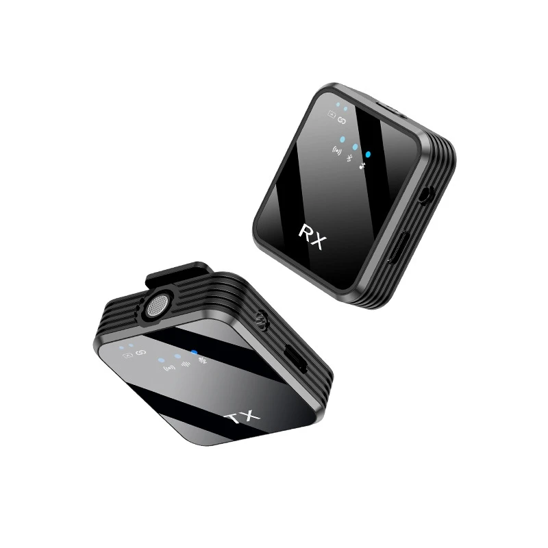 Wireless Noise Canceling Microphone Wireless Noise Canceling Microphone System Portable Collar Clip Interview Camera
