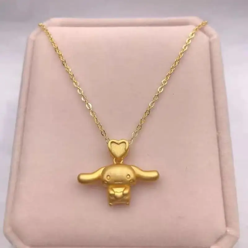 

Sandgold Sanrio серия ожерелье с кулоном в виде смайлика в коричном цвете изысканное ожерелье кавайное ожерелье аксессуары бесплатная подарочная коробка