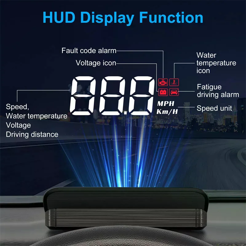 Display Head-Up M3 HUD, Computer di Bordo OBD2, Proiettore di Velocità, Computer di Bordo Auto OBD2, Allarme Consumo Carburante, Accessori Auto - immagine 4