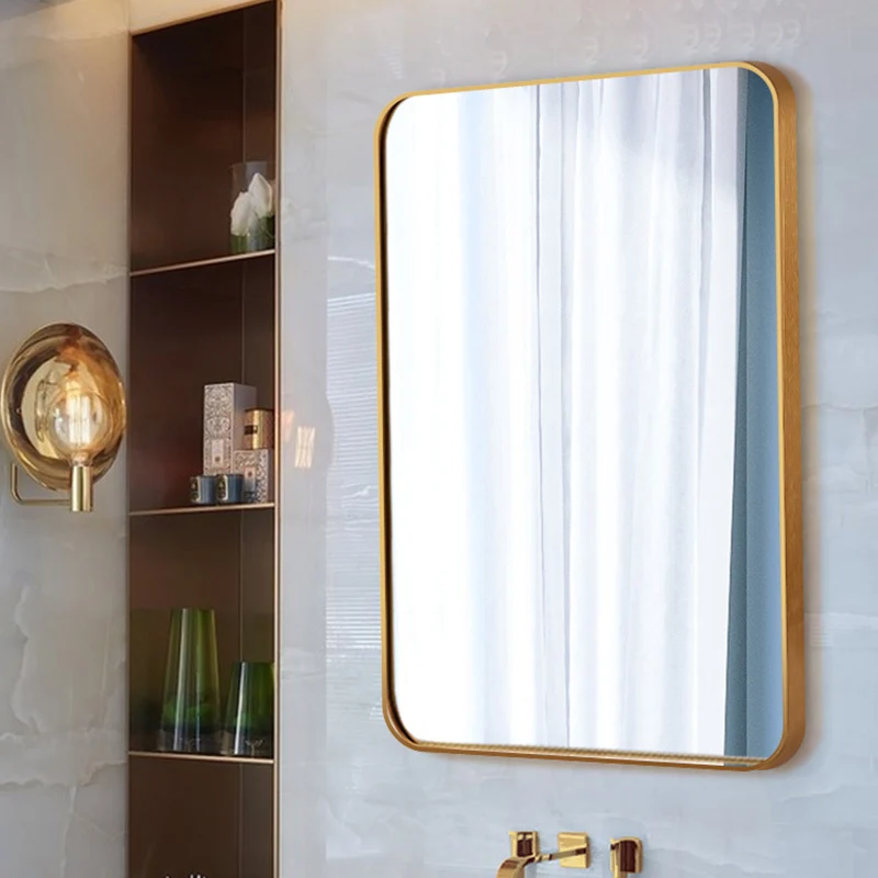 

Display Border Mirror Bathroom Black Aesthetic Nordic Mirrors Rectangle Modern Espelho Grande Para Quarto Bathroom Accessories