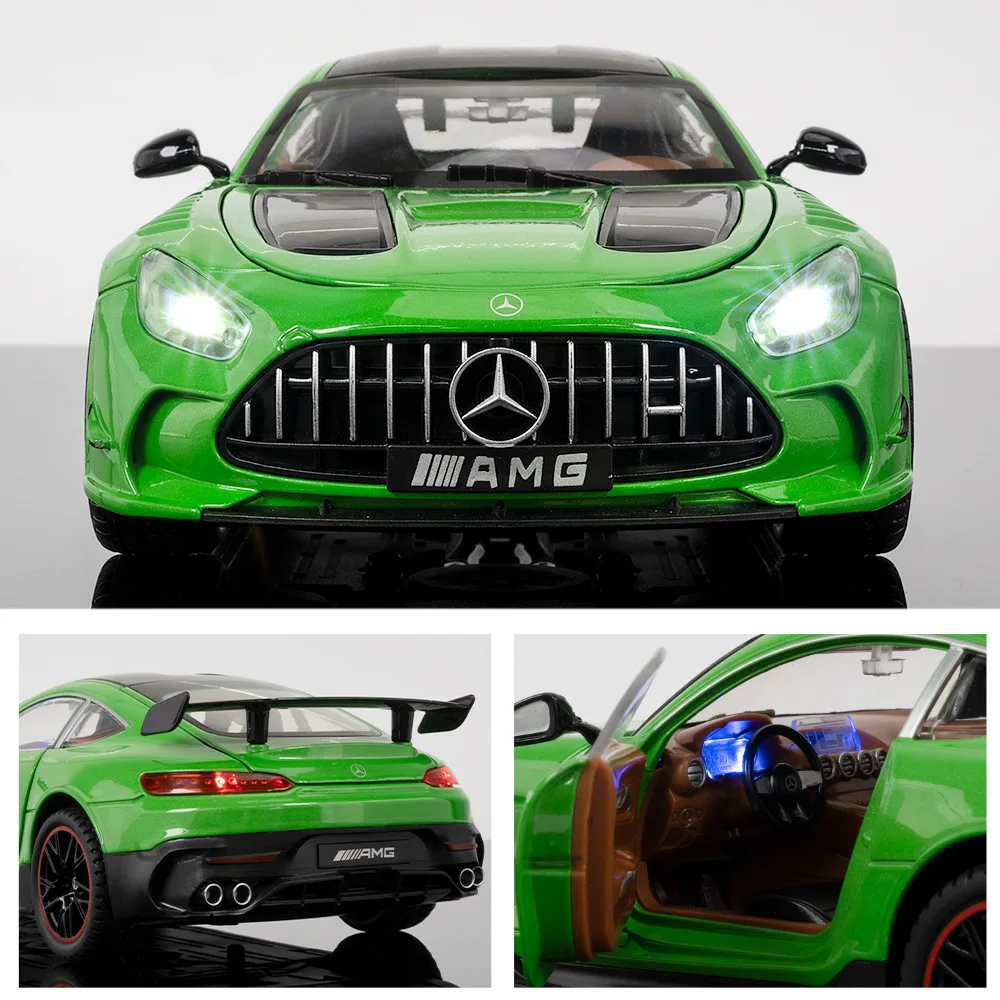 1:18 Mercedes-Benz AMG GT Sports car Alloy Car Model Sound And Light Pull Back Toy Car Die-Cast Boys Collection Decoration Gift 5