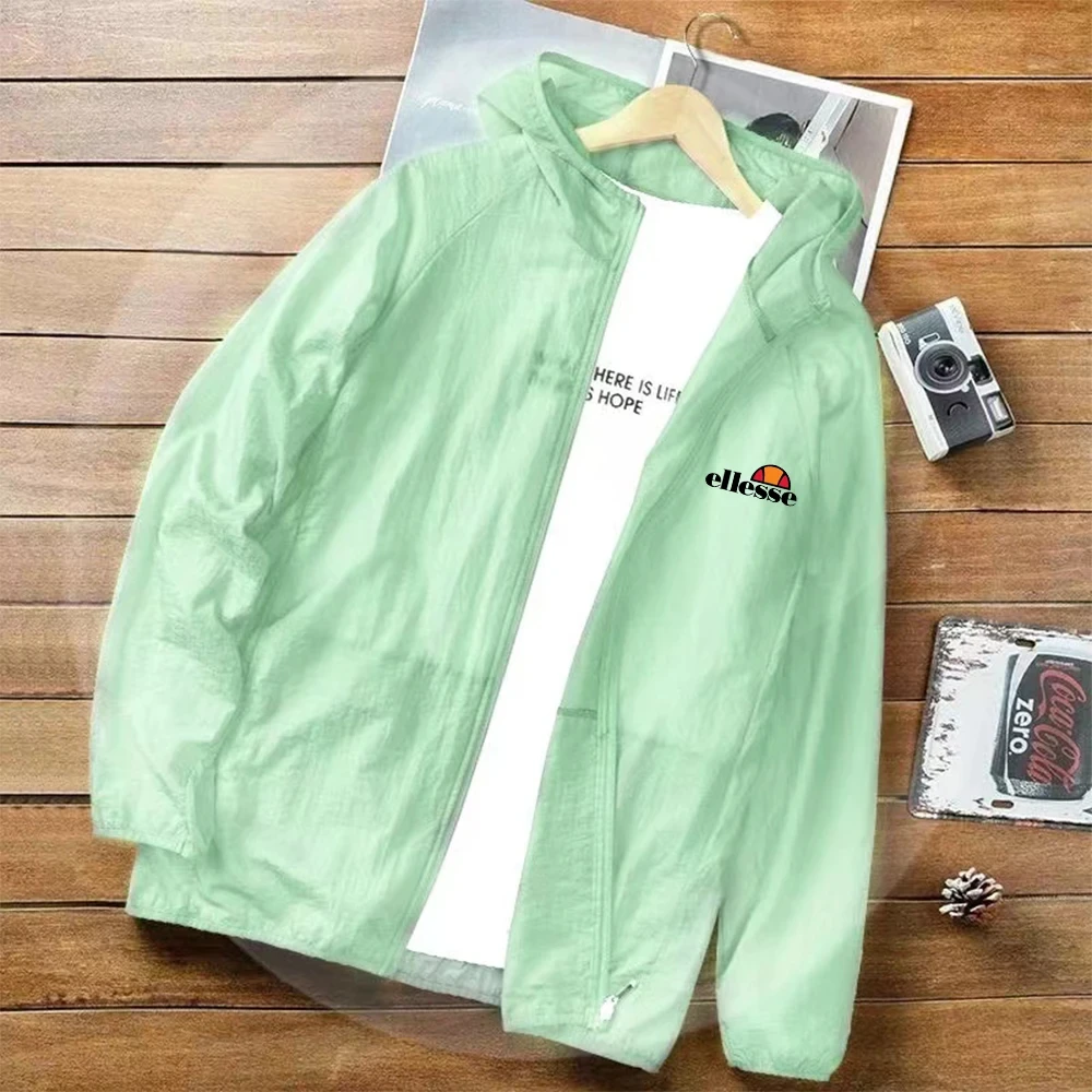 Summer Unisex Cooling Jackets Sun Protection Clothing Ice-sense Light Breathable UV Protection Thin Hooded Loose Cardigan