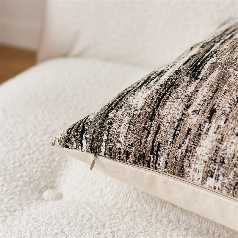 Jacquard Cushion Covers Chenille Striped Pillow Case Couch Home Textured Bed Pillowcases Accent Pillows Couch Home Decorative