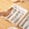 4/5 Compartments Cutlery Organizer Daily Drawer Divider Tray Rectangle Easy Clean Home Kitchen Spoon Fork Separation Box 4