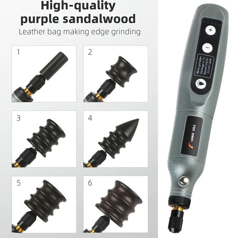 DIY Leather Grinding Tool Electric Polishing Machine Bit With Sandalwood Electric Grinding Head Sandalwood Head Burnisher