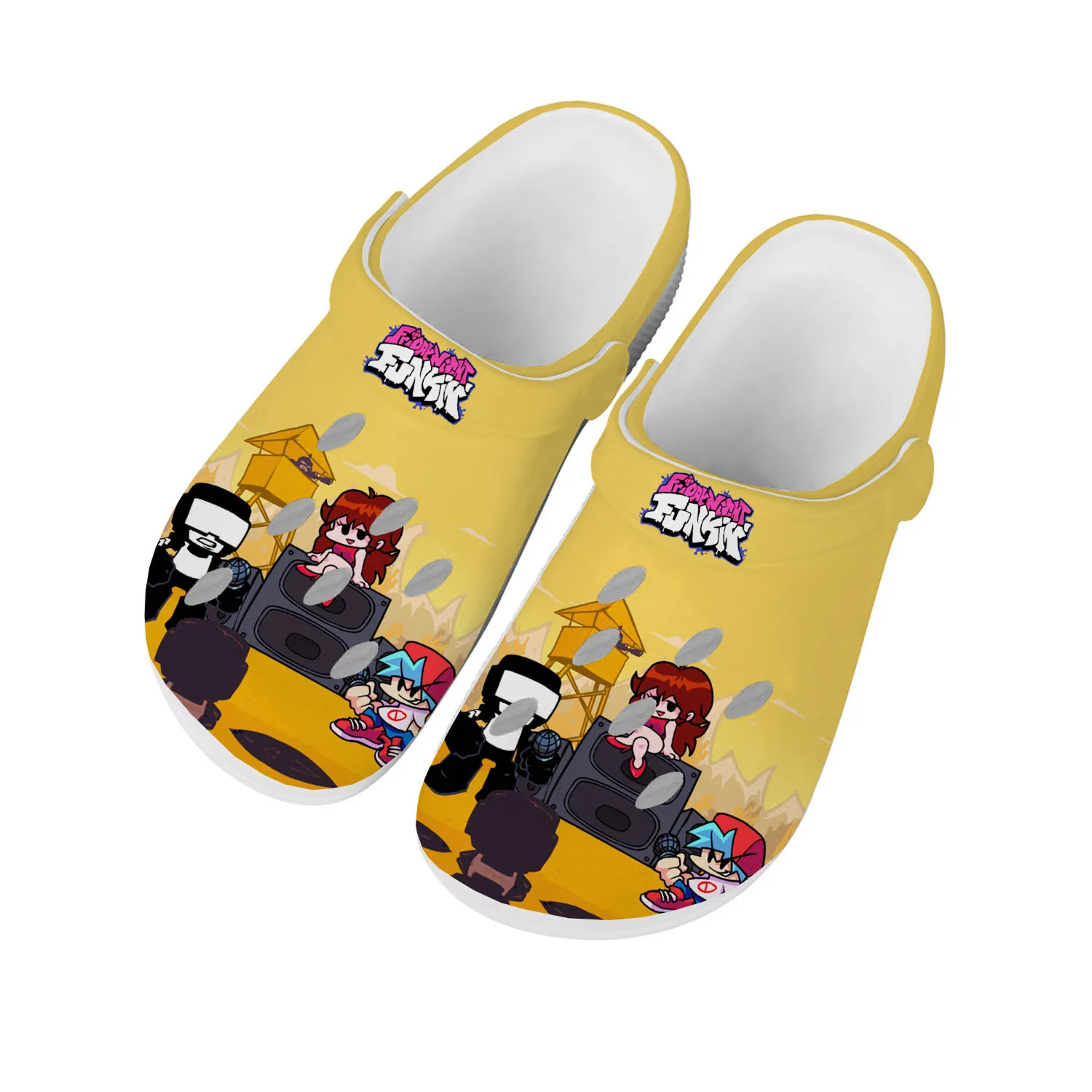 

Funkin Anime Cartoon Night Game Friday Home Clogs Men Women Teenager Custom Built Water Shoes Garden Beach Hole Slippers Sandals