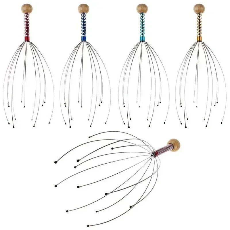 Head Massager Octopus Head Massager Scalp Massager Relaxation Relief Body Remove Muscle Tension Tiredness Metal Head Relax